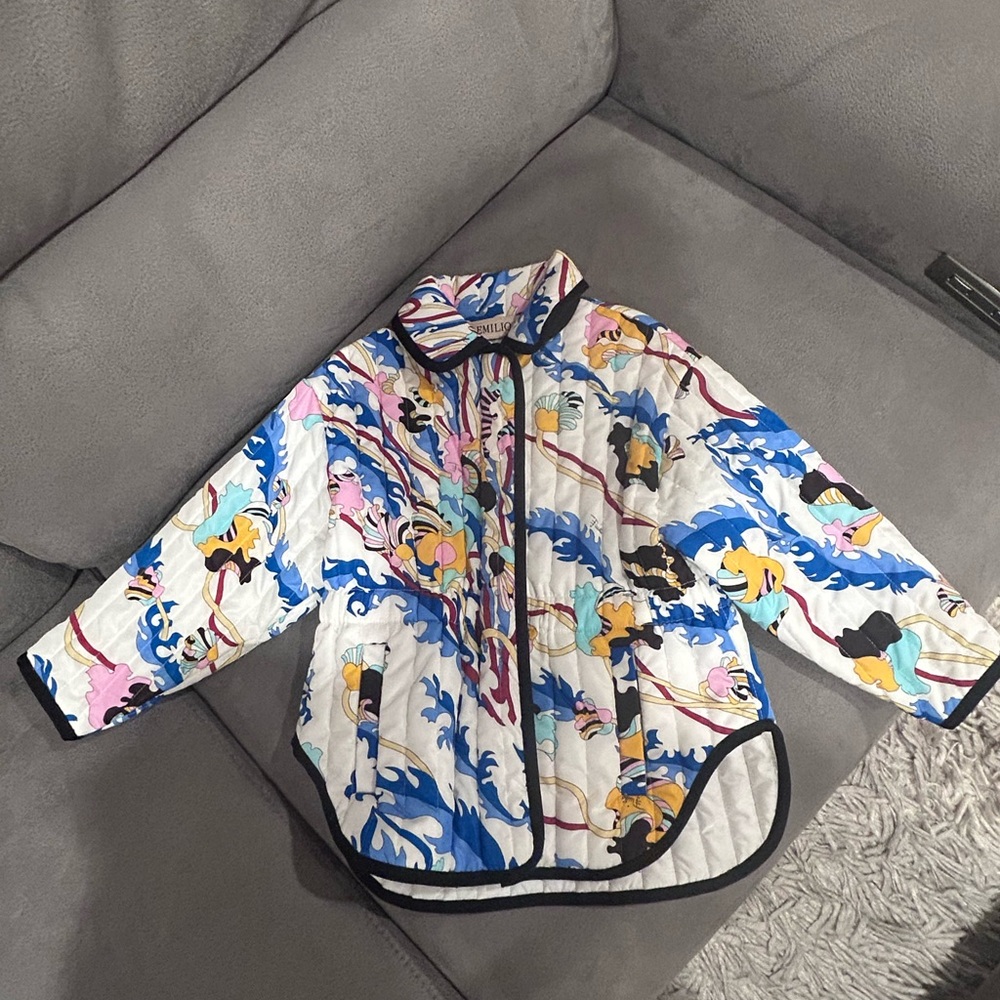 Emilio Pucci Quilted White Jacket 100% Authentic